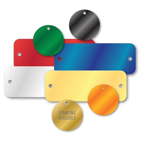 Blank Colored Anodized Aluminum Valve Tags 25PK 1.5 Inch