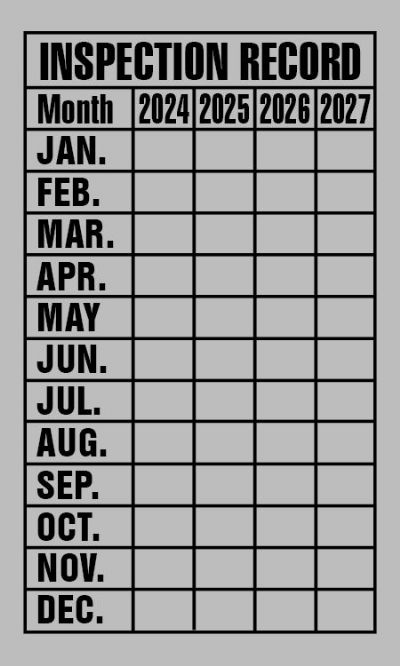 Inspection Record Labels prior year